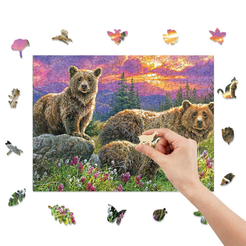 Rubbyoo Bears in the Valley - Wooden Jigsaw Puzzle