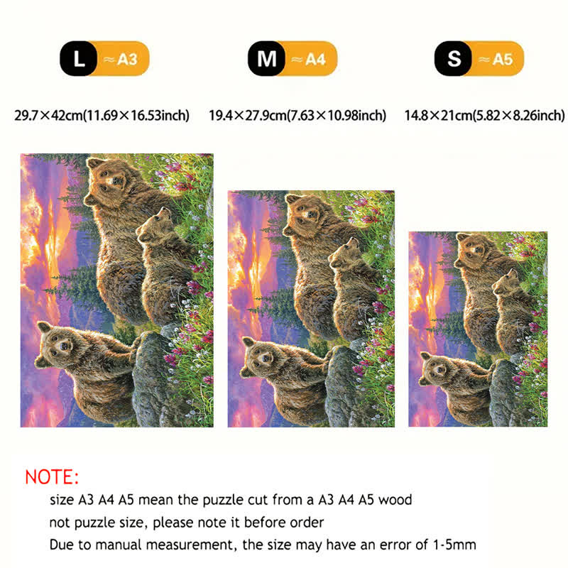 Rubbyoo Bears in the Valley - Wooden Jigsaw Puzzle