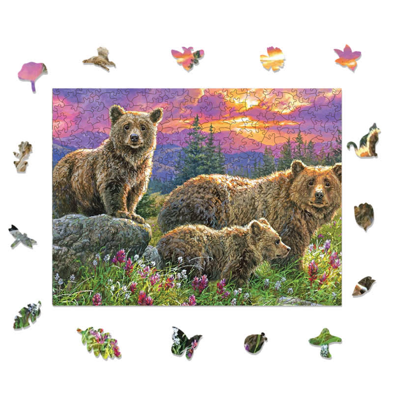 Rubbyoo Bears in the Valley - Wooden Jigsaw Puzzle