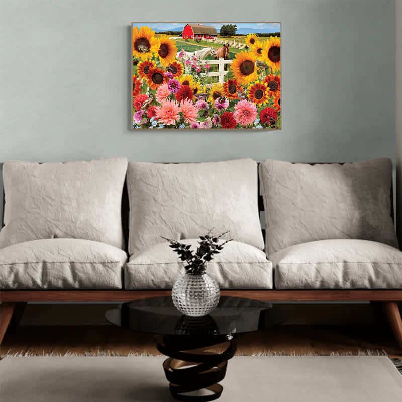 Rubbyoo Sunflower Farm - Wooden Jigsaw Puzzle