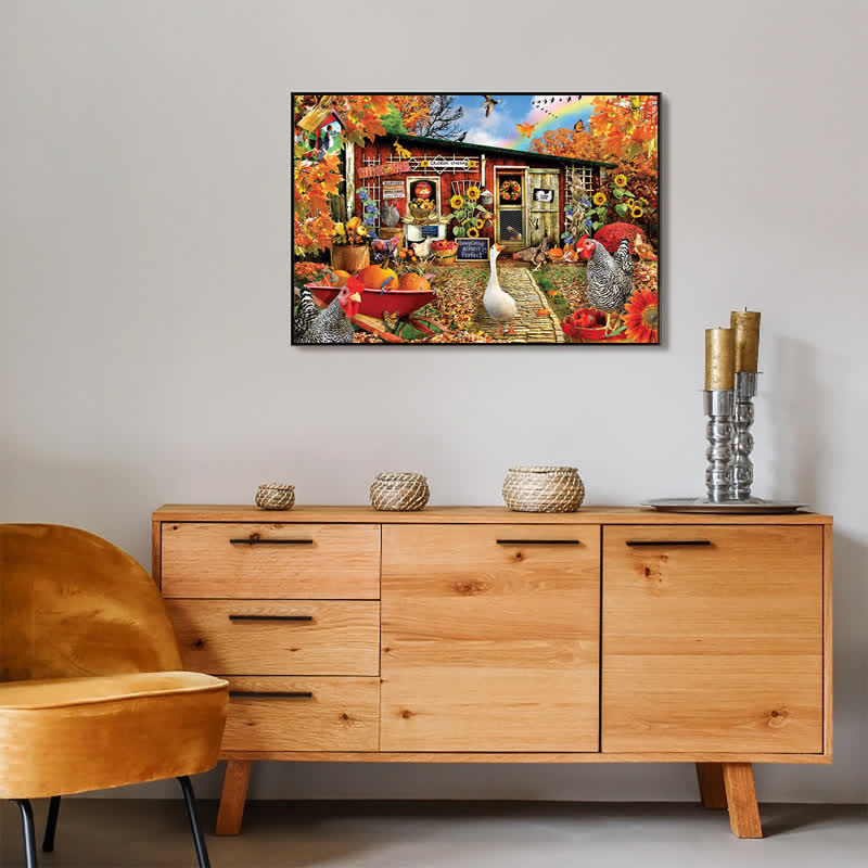 Rubbyoo Chicken Crossing - Wooden Jigsaw Puzzle