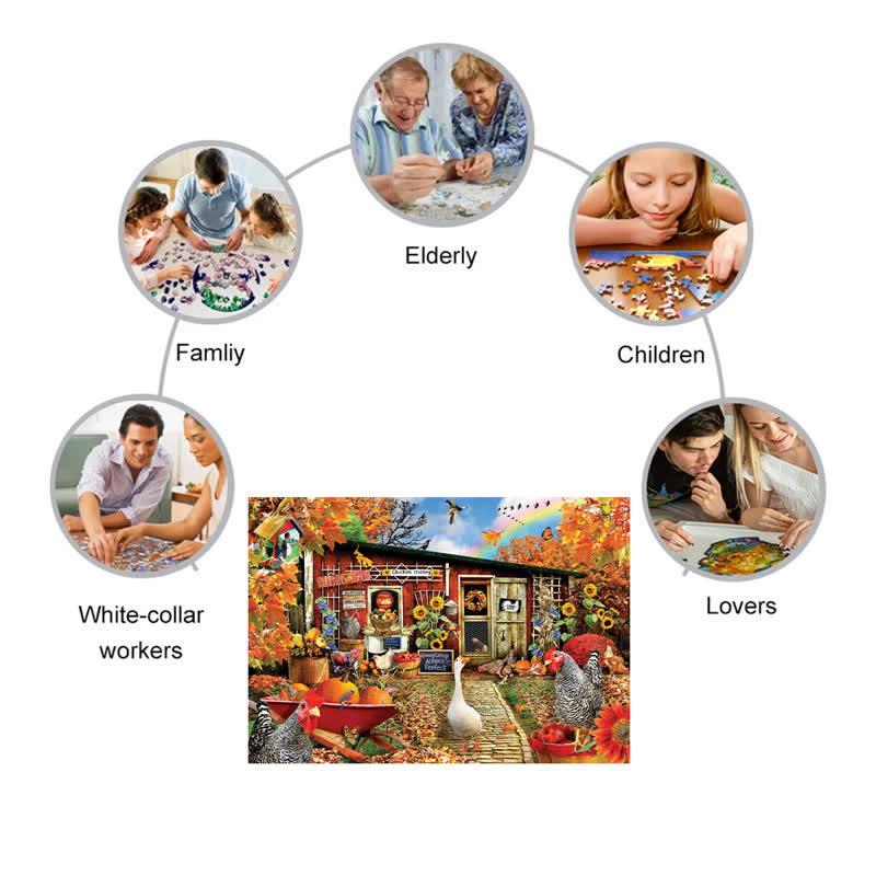 Rubbyoo Chicken Crossing - Wooden Jigsaw Puzzle