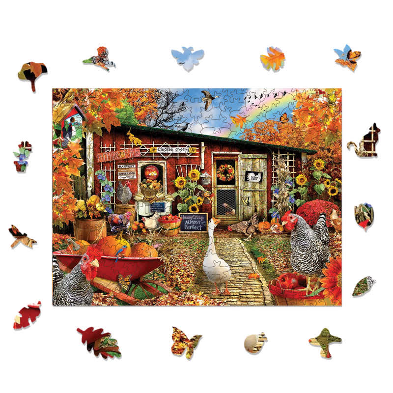 Rubbyoo Chicken Crossing - Wooden Jigsaw Puzzle