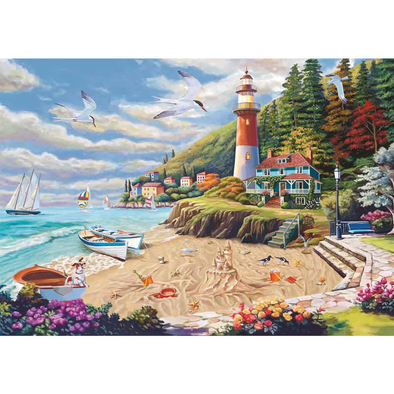 Rubbyoo Coastal Getaway - Wooden Jigsaw Puzzle