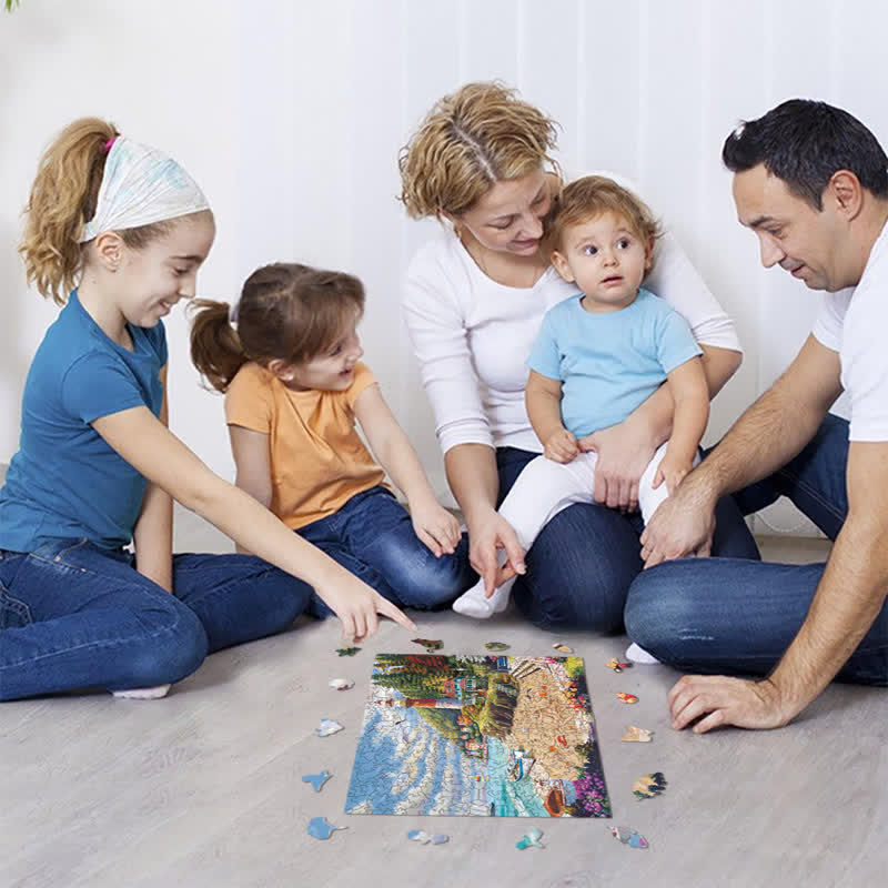 Rubbyoo Coastal Getaway - Wooden Jigsaw Puzzle