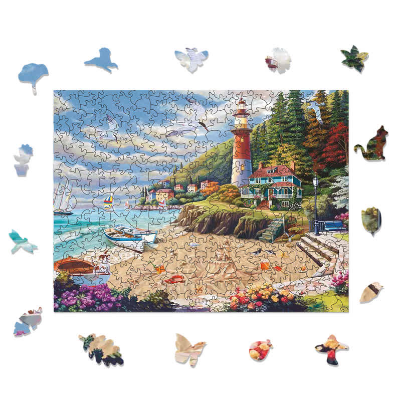 Rubbyoo Coastal Getaway - Wooden Jigsaw Puzzle