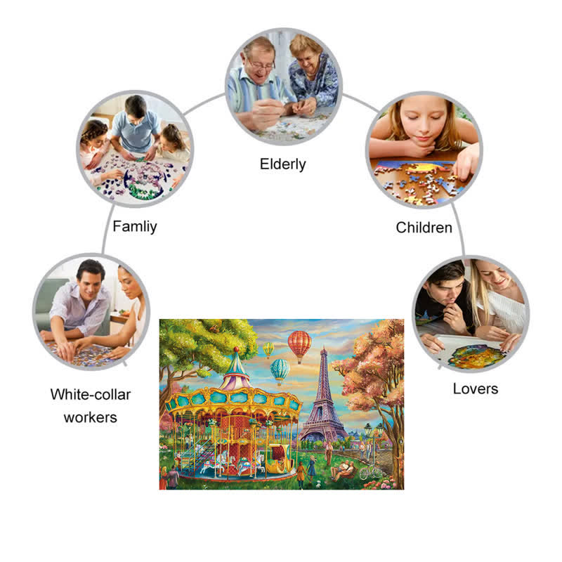 Rubbyoo Carousel Trocadero, Paris - Wooden Jigsaw Puzzle