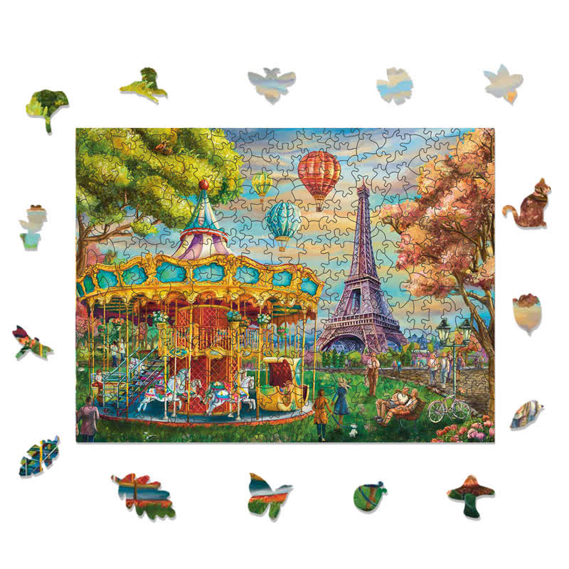 Rubbyoo Carousel Trocadero, Paris - Wooden Jigsaw Puzzle