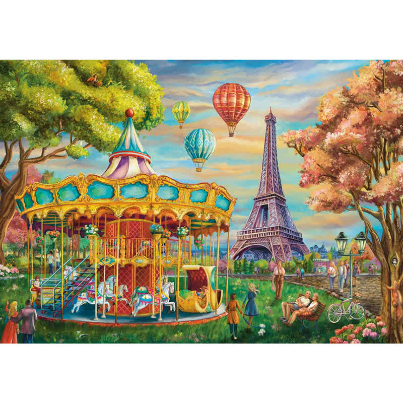 Rubbyoo Carousel Trocadero, Paris - Wooden Jigsaw Puzzle