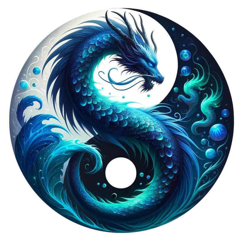 Rubbyoo Ocean Serpent Yin and Yang - Wooden Jigsaw Puzzle