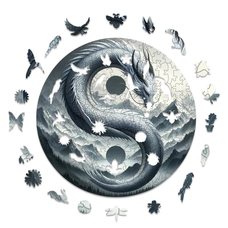 Rubbyoo Wind and Mountain Serpent Yin and Yang -1 Wooden Jigsaw Puzzle