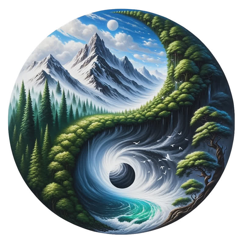Rubbyoo Nature Yin and Yang -2 Wooden Jigsaw Puzzle