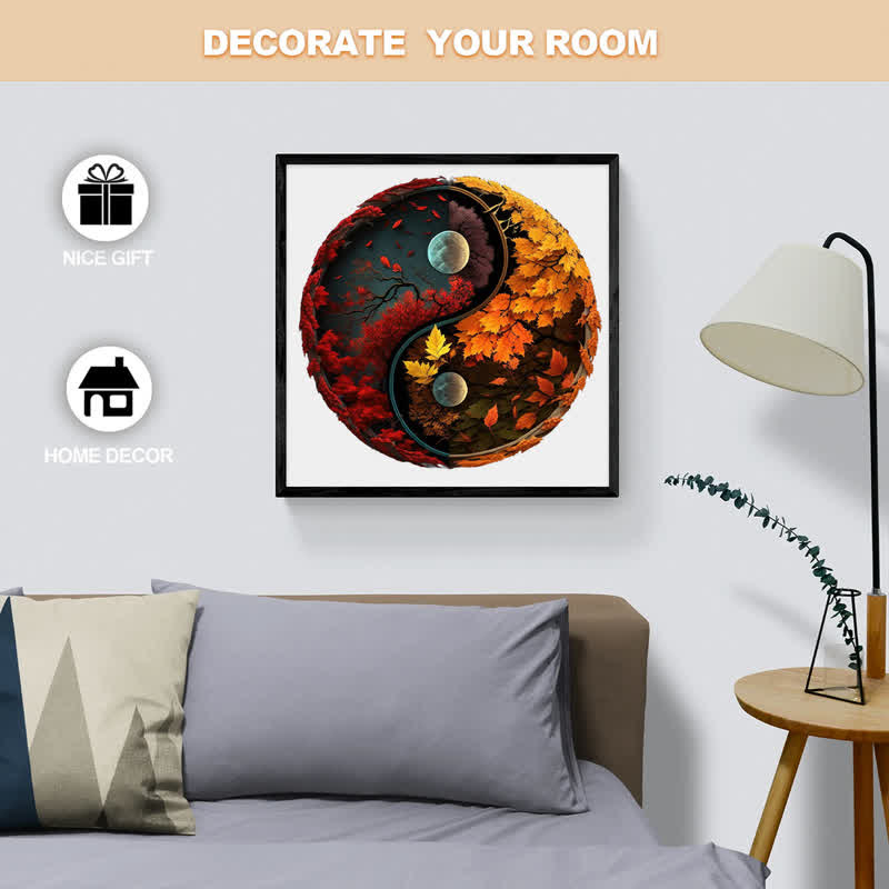 Rubbyoo Autumn Yin and Yang - Wooden Jigsaw Puzzle