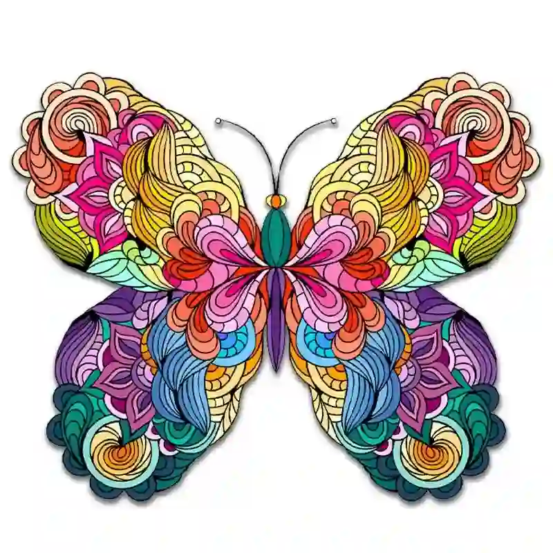 Rubbyoo Butterfly Colorful Edition - Wooden Jigsaw Puzzle