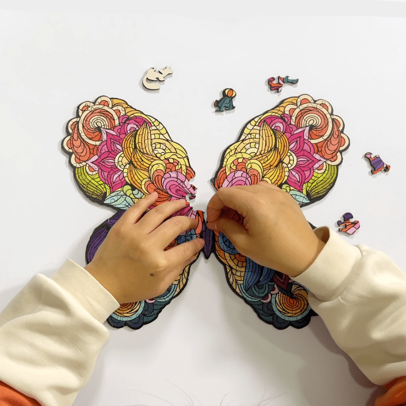 Rubbyoo Butterfly Colorful Edition - Wooden Jigsaw Puzzle