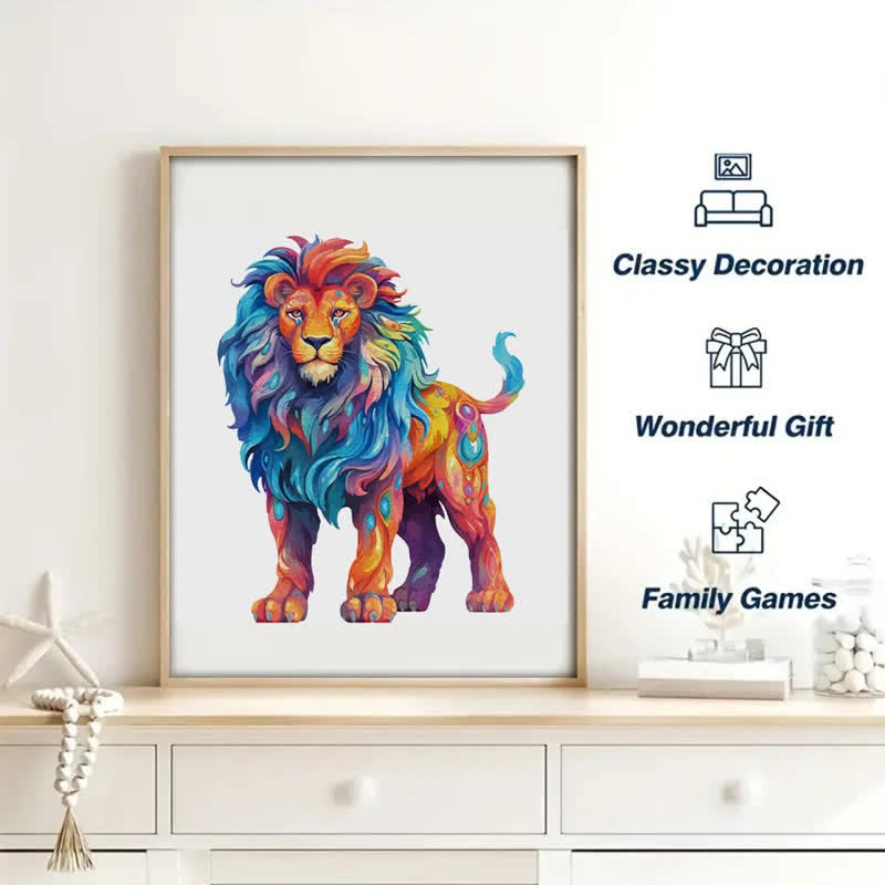 Rubbyoo Colorful Lion  - Wooden Jigsaw Puzzle