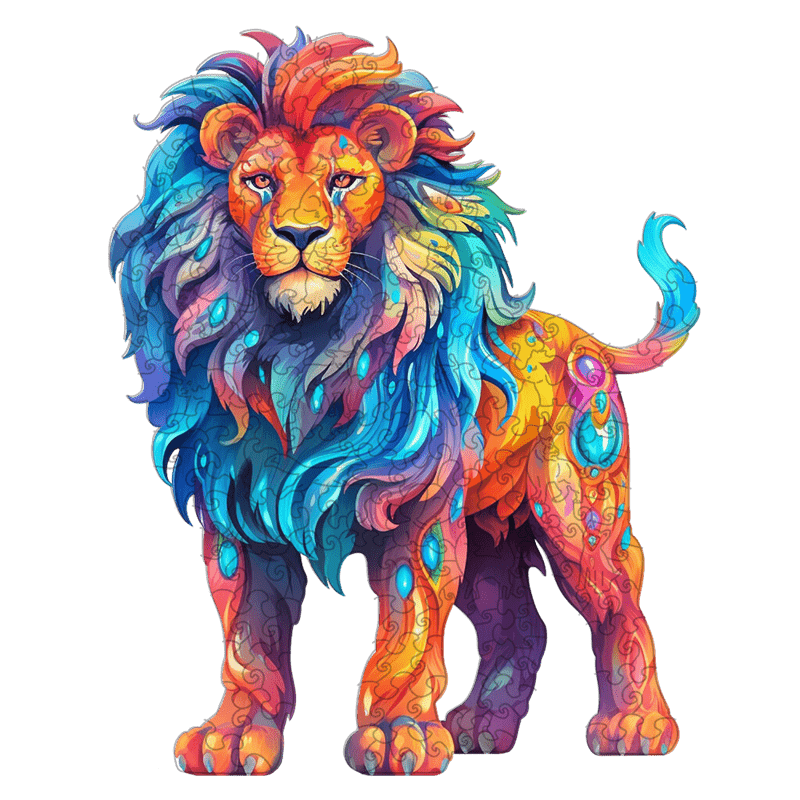 Rubbyoo Colorful Lion  - Wooden Jigsaw Puzzle