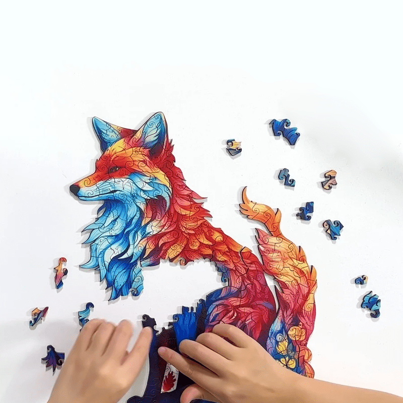 Rubbyoo Wonderful Fox Colourful  - Wooden Jigsaw Puzzle