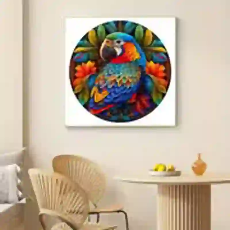 Rubbyoo Stained Parrot - Wooden Jigsaw Puzzle