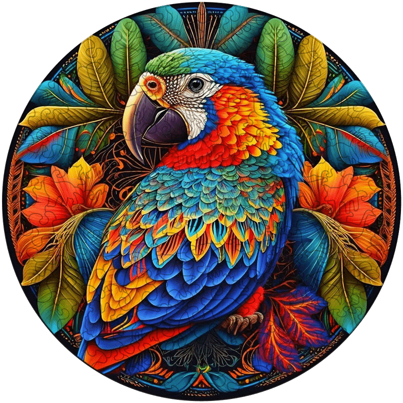 Rubbyoo Stained Parrot - Wooden Jigsaw Puzzle