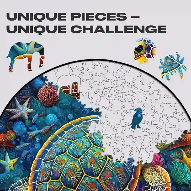 Rubbyoo Sea Turtle Watercolour - Wooden Jigsaw Puzzle