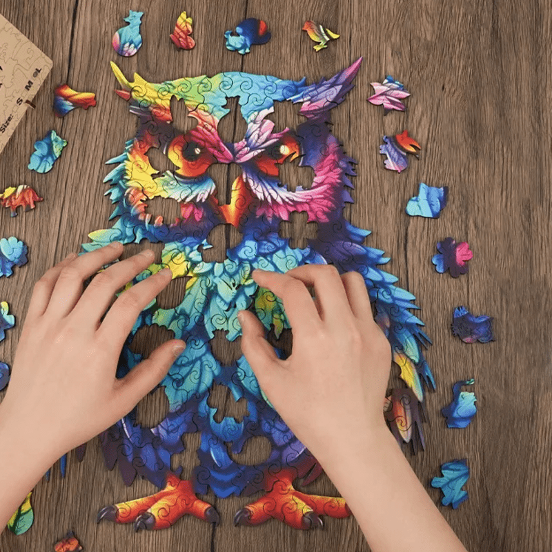 Rubbyoo With Colorful Feathers - Wooden Jigsaw Puzzle