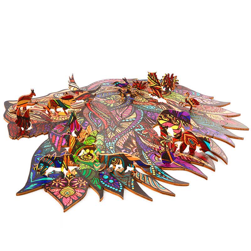 Rubbyoo Red Lion - Wooden Jigsaw Puzzle