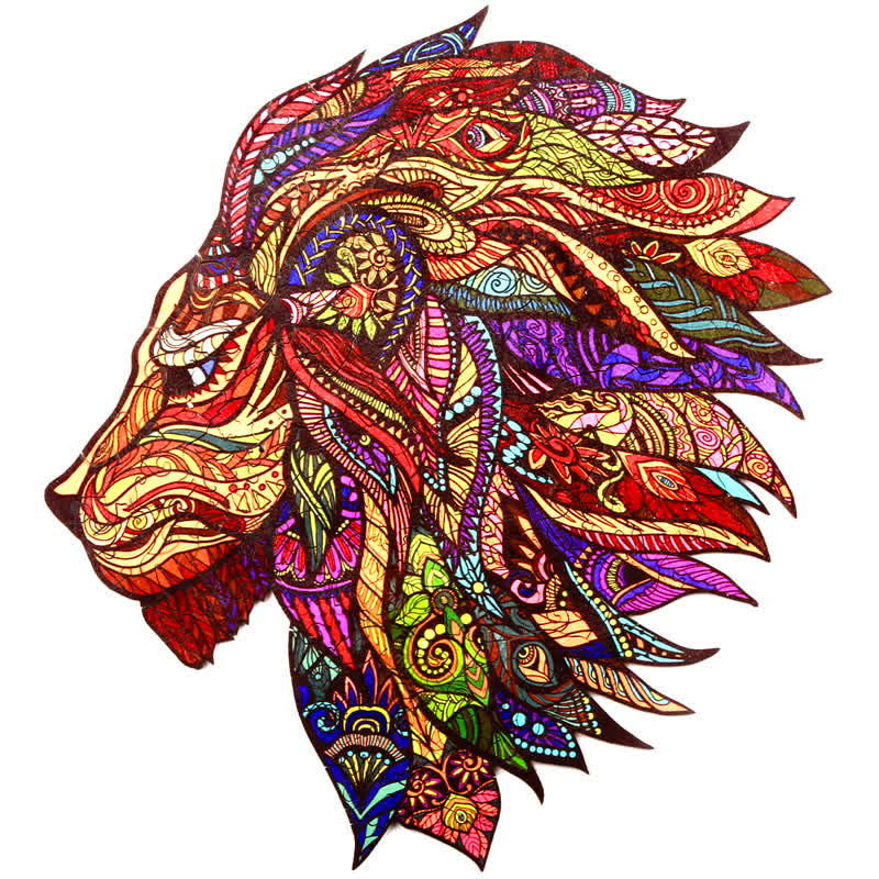 Rubbyoo Red Lion - Wooden Jigsaw Puzzle
