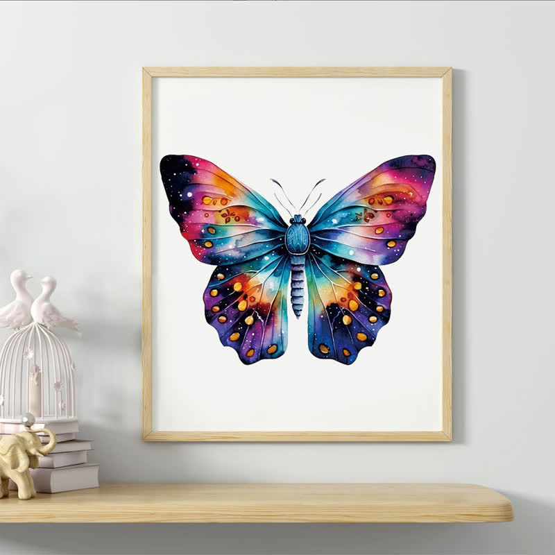 Rubbyoo A Watercolor Butterfly With A Rainbow On The Wings - Wooden Jigsaw Puzzle