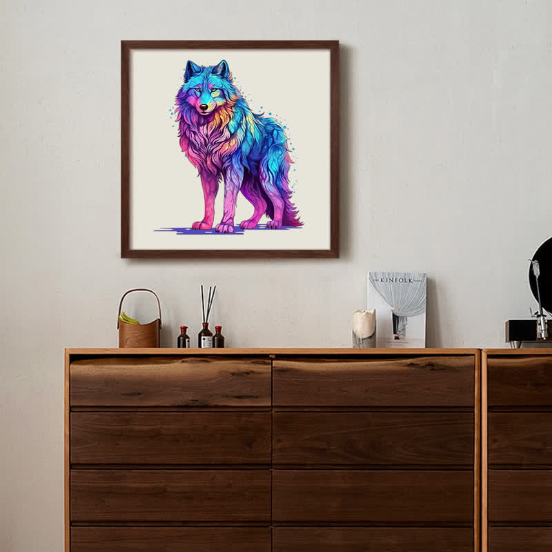Rubbyoo Majestic Rainbow Wolf - Wooden Jigsaw Puzzle