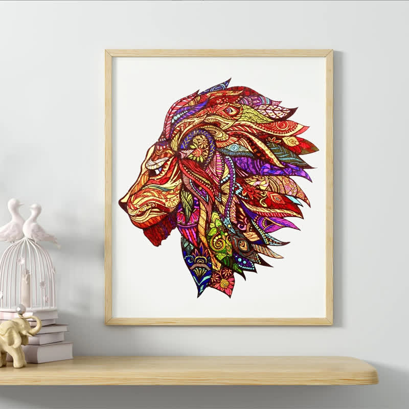 Rubbyoo Red Lion - Wooden Jigsaw Puzzle