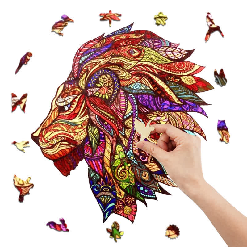 Rubbyoo Red Lion - Wooden Jigsaw Puzzle