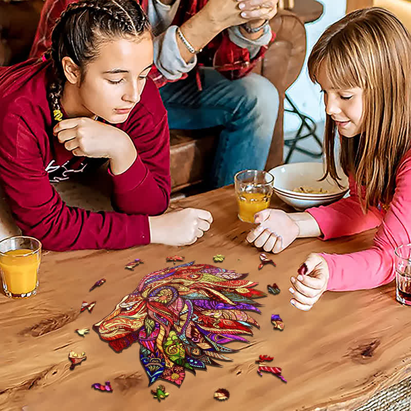 Rubbyoo Red Lion - Wooden Jigsaw Puzzle