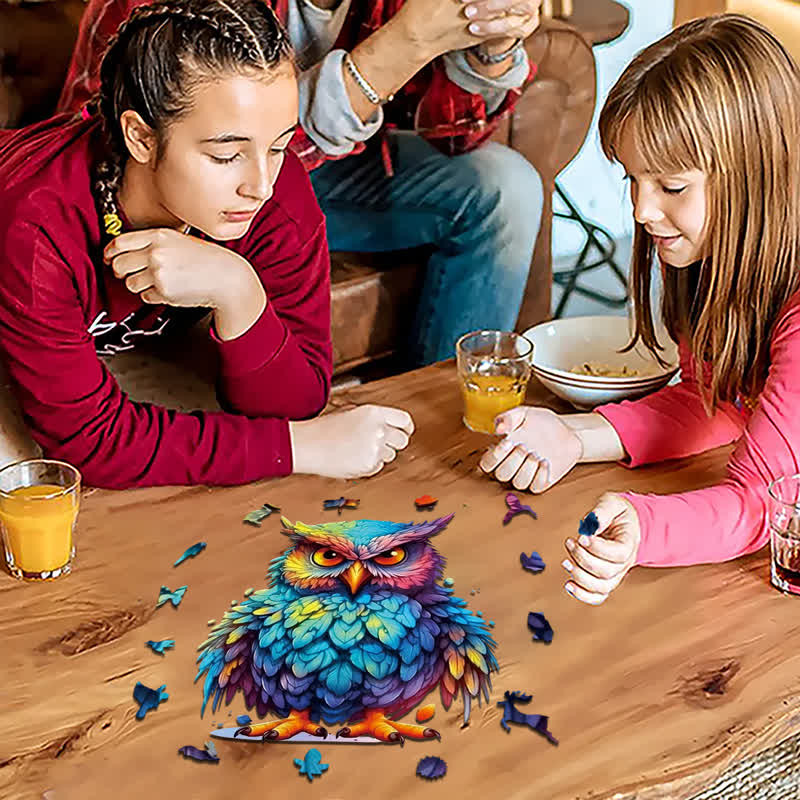 Rubbyoo With Colorful Feathers - Wooden Jigsaw Puzzle