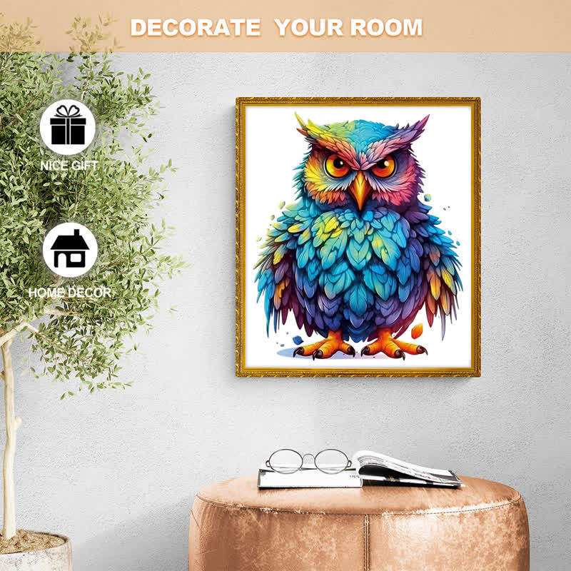 Rubbyoo With Colorful Feathers - Wooden Jigsaw Puzzle