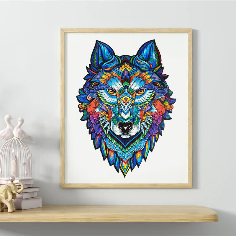Rubbyoo Blue Wolf - Wooden Jigsaw Puzzle