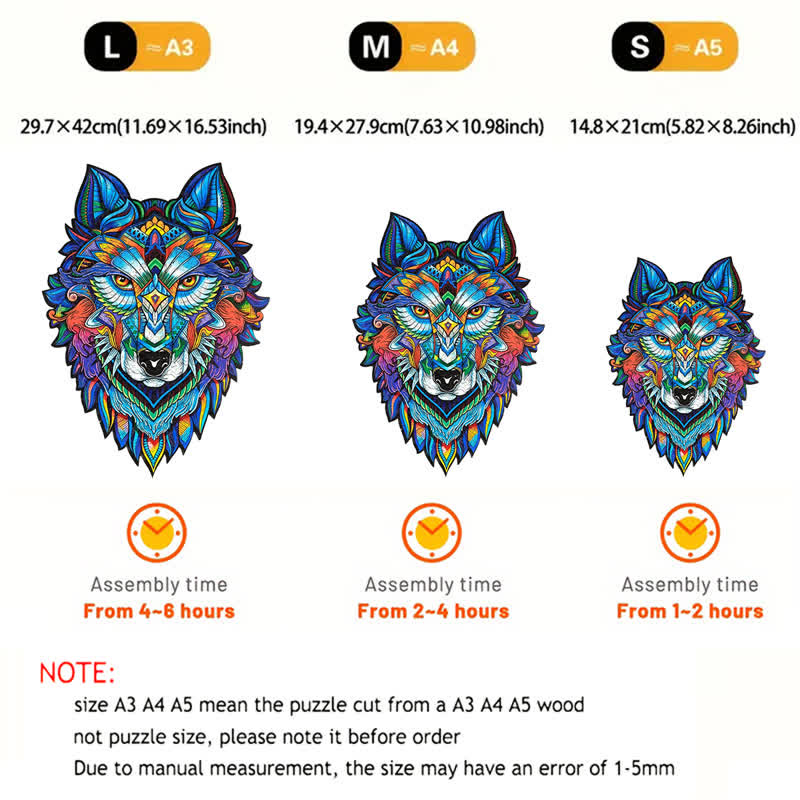 Rubbyoo Blue Wolf - Wooden Jigsaw Puzzle
