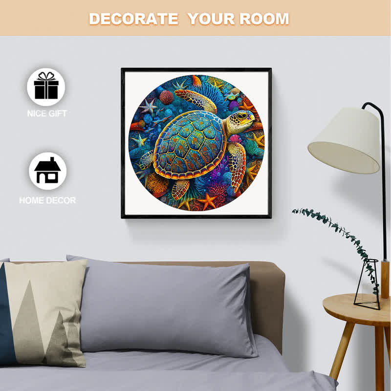 Rubbyoo Sea Turtle Watercolour - Wooden Jigsaw Puzzle