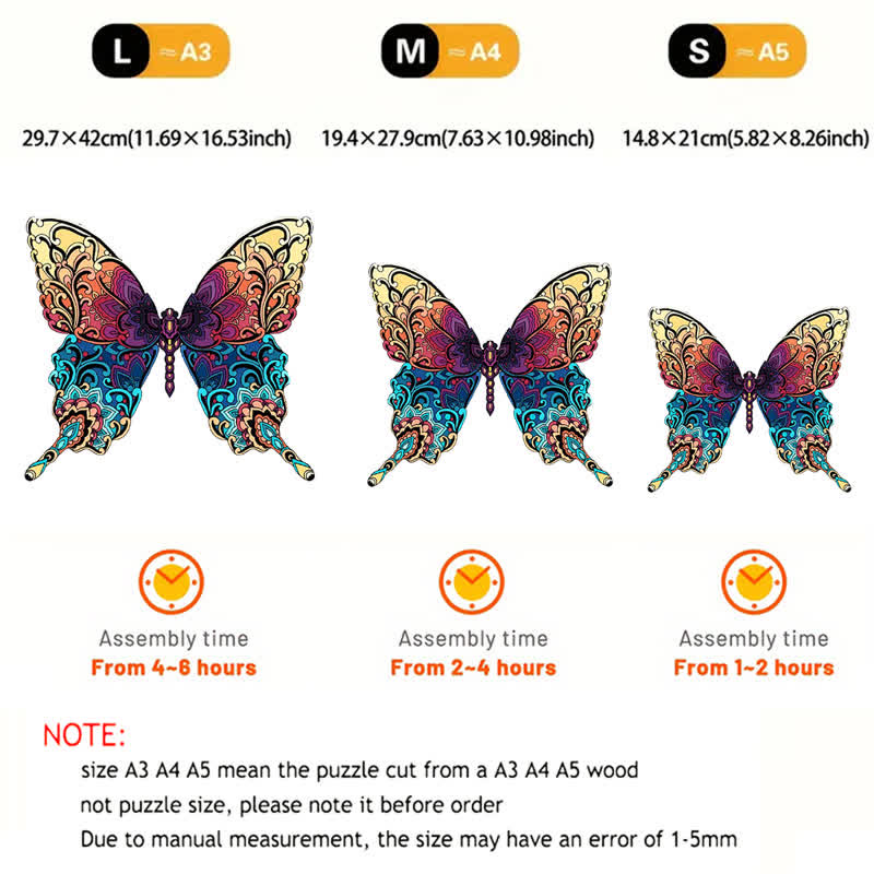 Rubbyoo Colorful Butterfly  - Wooden Jigsaw Puzzle