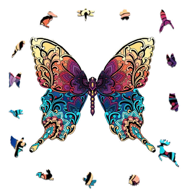 Rubbyoo Colorful Butterfly  - Wooden Jigsaw Puzzle