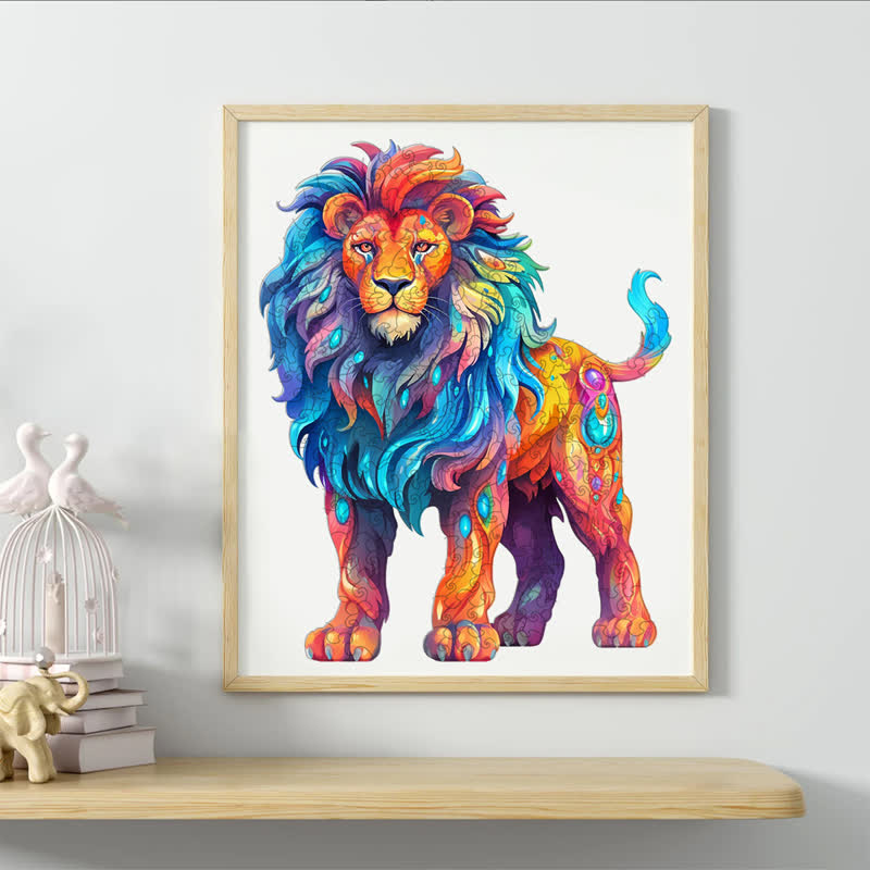 Rubbyoo Colorful Lion  - Wooden Jigsaw Puzzle