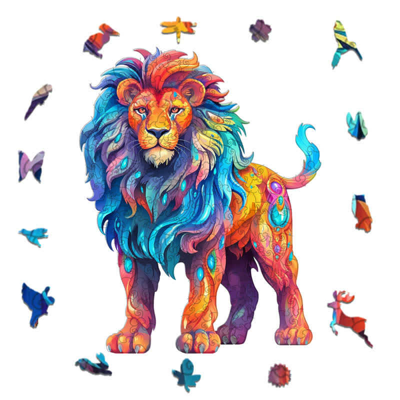 Rubbyoo Colorful Lion  - Wooden Jigsaw Puzzle