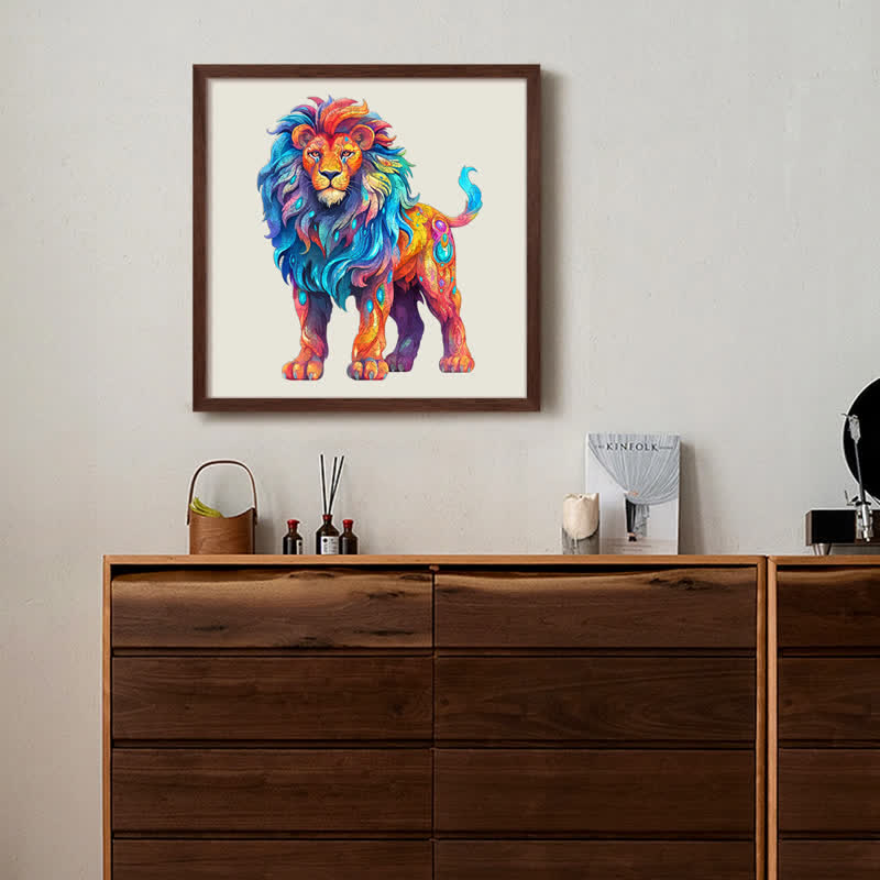 Rubbyoo Colorful Lion  - Wooden Jigsaw Puzzle