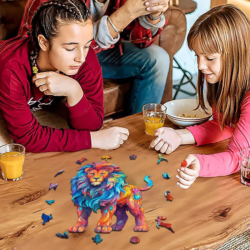 Rubbyoo Colorful Lion  - Wooden Jigsaw Puzzle