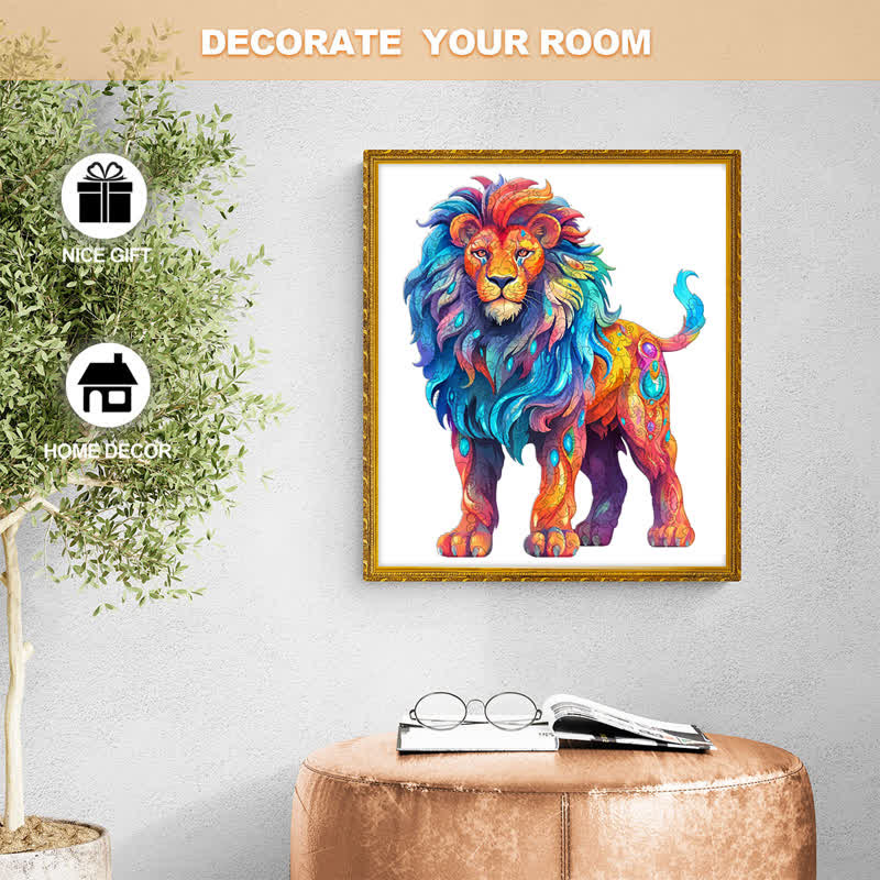 Rubbyoo Colorful Lion  - Wooden Jigsaw Puzzle