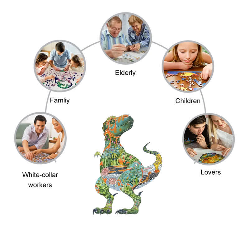 Rubbyoo Daniel Mackie Tyrannosaurus Rex - Wooden Jigsaw Puzzle