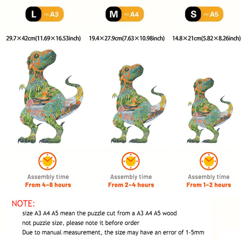 Rubbyoo Daniel Mackie Tyrannosaurus Rex - Wooden Jigsaw Puzzle