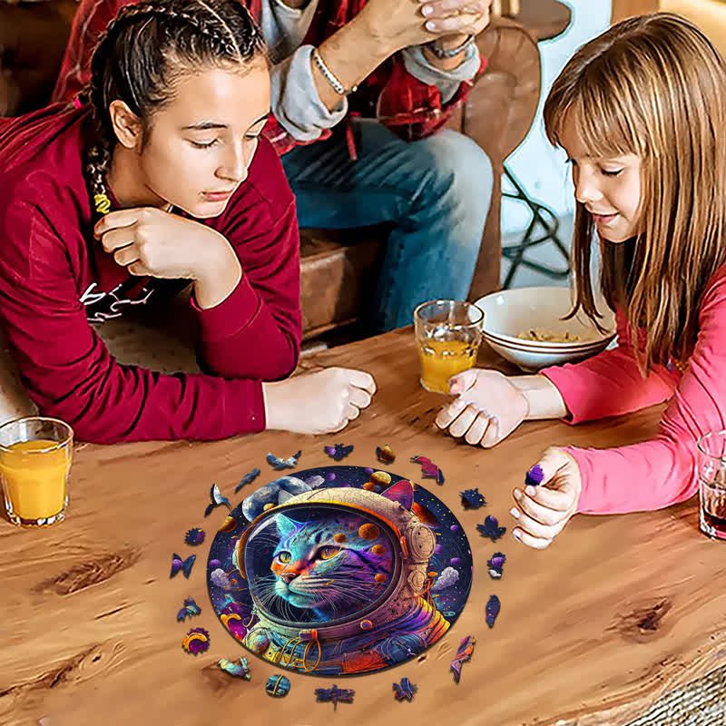 Rubbyoo Space Cat Cute Kittens - Wooden Jigsaw Puzzle