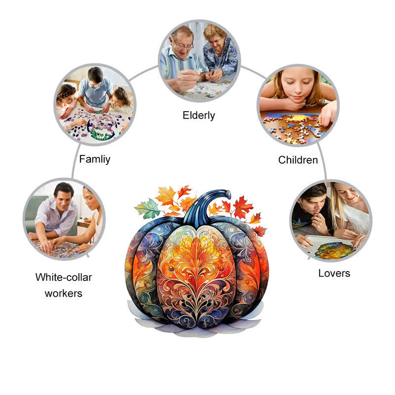 Rubbyoo Pumpkin 2 - Wooden Jigsaw Puzzle