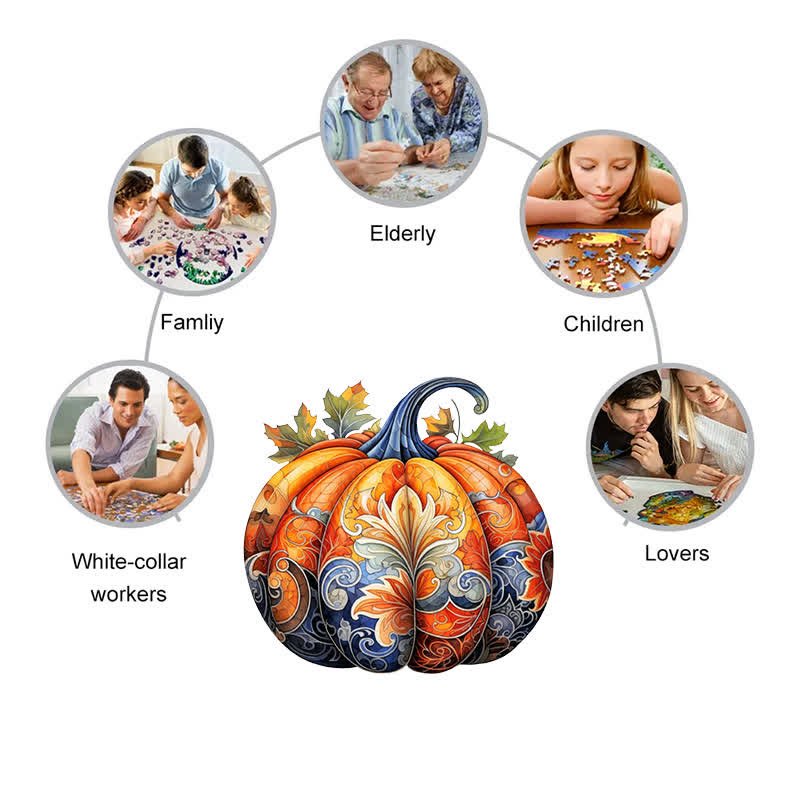 Rubbyoo Pumpkin 3 - Wooden Jigsaw Puzzle